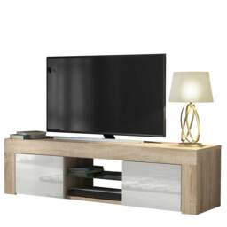 TV Unit TV Stand Oak White High Gloss Media Console Sideboard Storage Cabinet 130cm