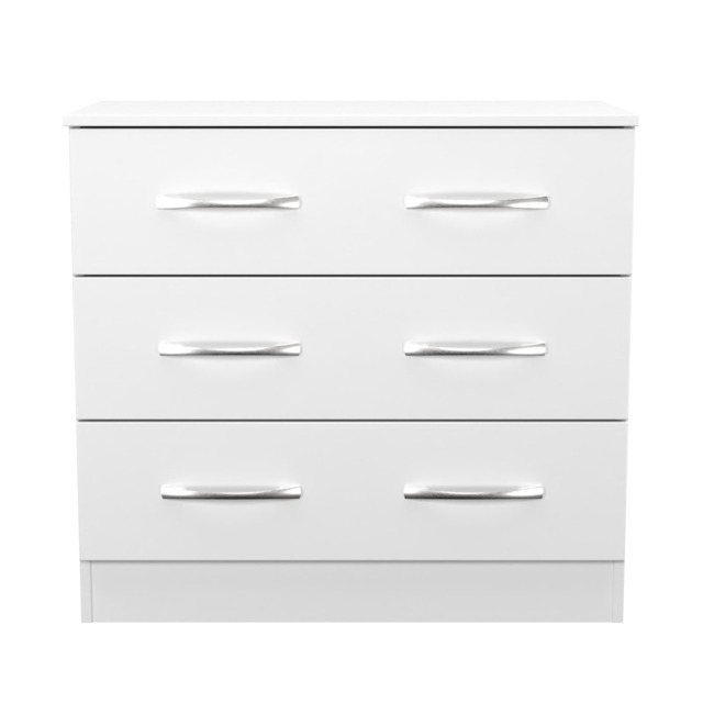 Hampshire 3 Drawer Chest of Drawers in White Matt (Ready Assembled) White White Matt