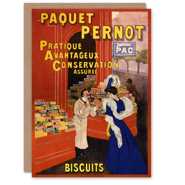 Leonetto Cappiello Art Card Biscuits Pernot Vintage Advert