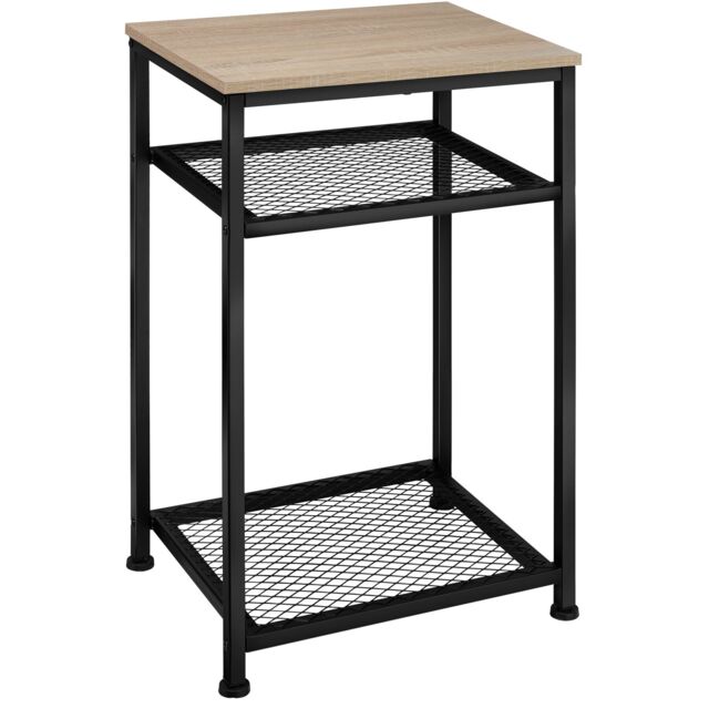 Bedside Table York - industrial style, with 2 grid shelves, 45.5 x 36 x 75.5 cm Brown industrial wood light, oak Sonoma 36 x 45,50 x 75,50 cm 1