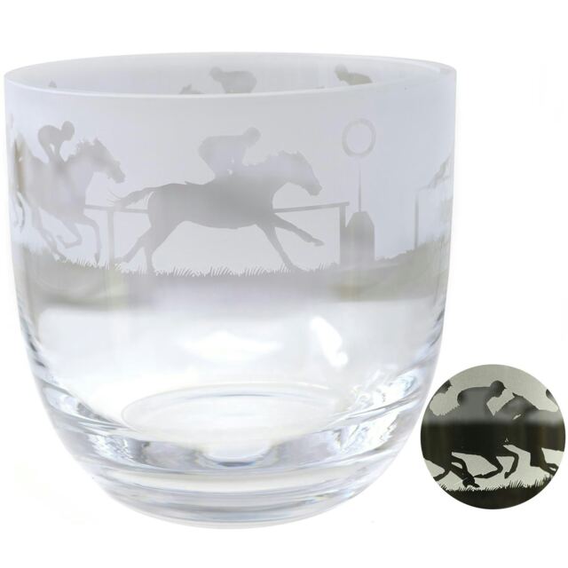 Animo Glass Candle Holder Engraved Pot At The Races