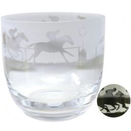 Animo Glass Candle Holder Engraved Pot At The Races