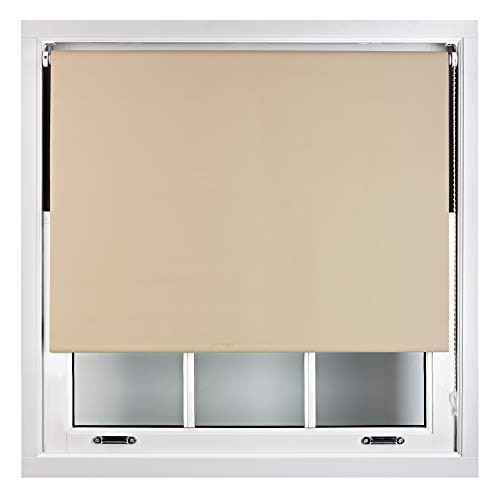 Blackout Roller Blind 105cm Wide x 165cm Long Metal Fittings Brown Cappuccino
