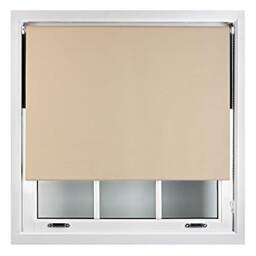 Blackout Roller Blind 105cm Wide x 165cm Long Metal Fittings Brown Cappuccino