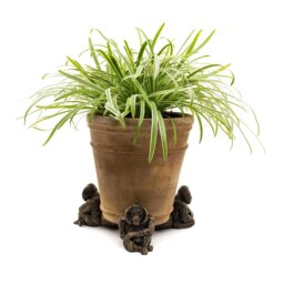 Potty Feet Bronze Orangutan Garden Décor Multi