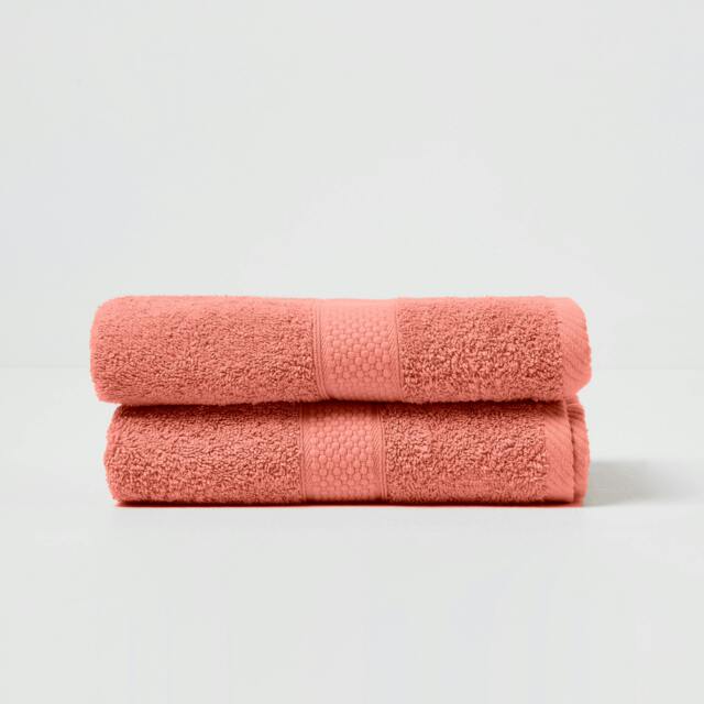 Homescapes Turkish Cotton Hand Towel Set of 2 - Burnt Orange Orange Hand towel 2