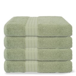 OHS 4 x Luxury 100% Cotton 500GSM Bathroom Bath Sheet Towel Green Sage Green Bath sheet
