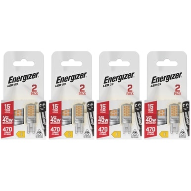 Energizer LED G9 470lm 4.2W 2700K (Warm White) Light Bulb - Pack of 8