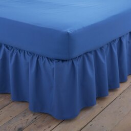 Charlotte Thomas Poetry Plain Dye Polycotton King Platform Valance Sheet Frilled - Mid Blue - 150 x 200cm Multi King
