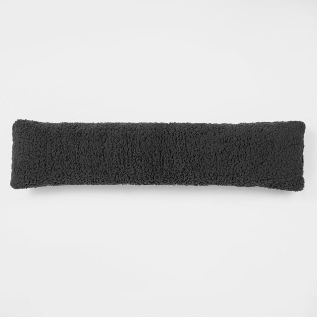 OHS Teddy Fleece Window Weather Seal Draft Draught Excluder Door Stopper, 90cm - Charcoal