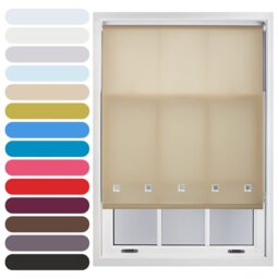 FURNISHED Roller Blinds Daylight Square Eyelet Light Filtering Easy Fit Trimmable Window Shade Brown Cappuccino