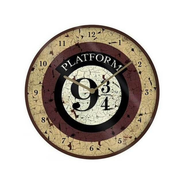 Harry Potter Platform Nine and Three Quarters Wall Clock - Brown/Black/White - One Size