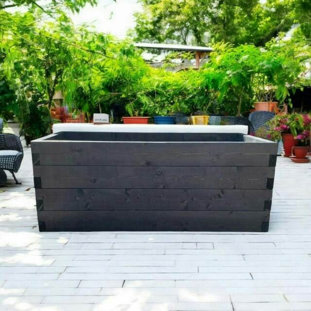 Suffolk Planter (Painted Wooden Planter - Choice of Colours Available) - L60 x W30 x H30 cm Brown
