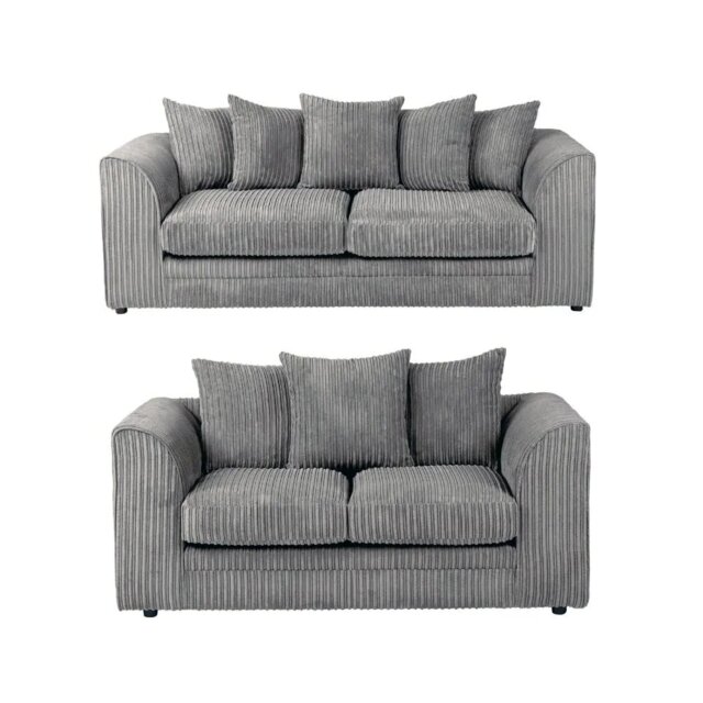 CHICAGO 3+2 GREY JUMBO SOFA SET SUITE