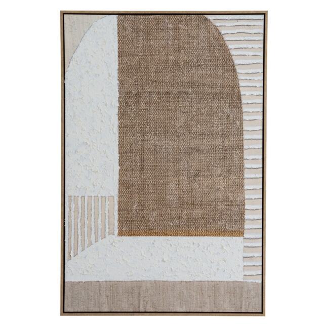 Petra Hand Painted Canvas in Frame - Wood - L3 x W80 x H120 cm - Multi-Coloured