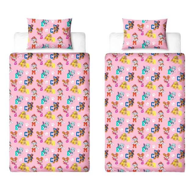 Paw Patrol Cute Pups Reversible Duvet Set Multi Multicoloured Toddler 1