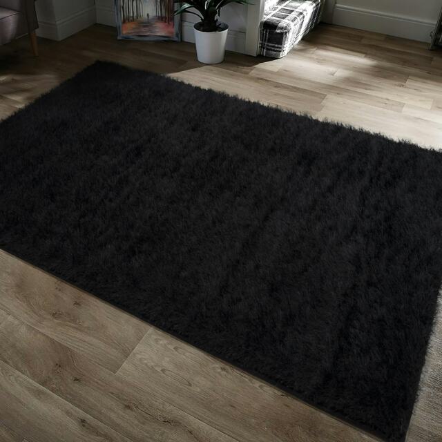 Home Republic Majestic Shaggy Rug - 120 x 170 Black