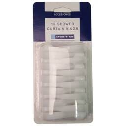 Showerdrape 12 White Shower Curtain Rings