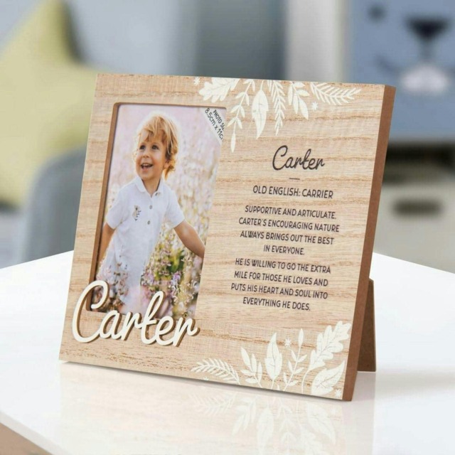 History & Heraldry Pre-Personalised Kids Wooden Picture Frame - Carter
