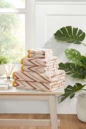 Helix Cotton Towels Striped Luxury Soft Quick Dry Absorbent (Set Of 2) Brown Face cloth 2