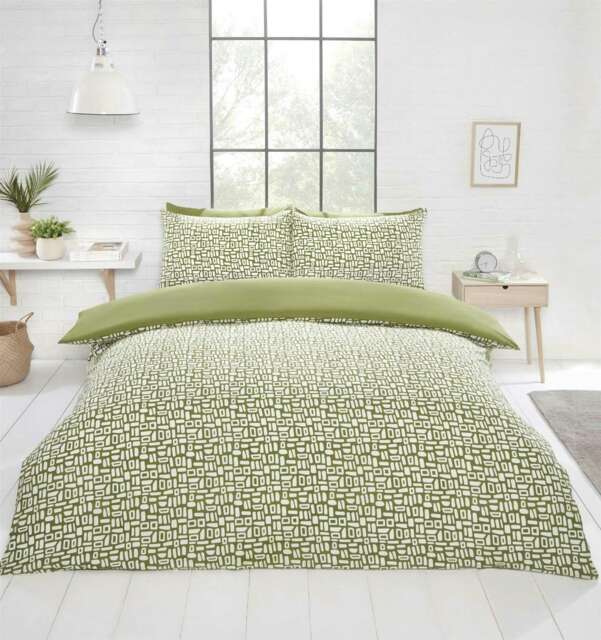 Pebbles Geo Green Duvet Cover Set - Double