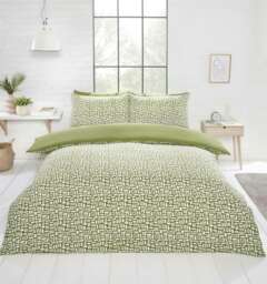 Pebbles Geo Green Duvet Cover Set - Double