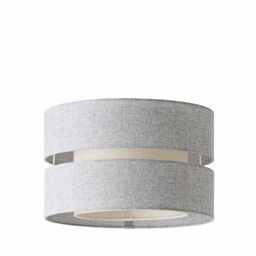 ValueLights Sophia 2 Tier Grey Linen Drum Ceiling Shade