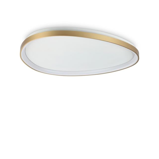 Gemini Integrated LED Semi Flush Ceiling Light Brass 4650lm 4000K