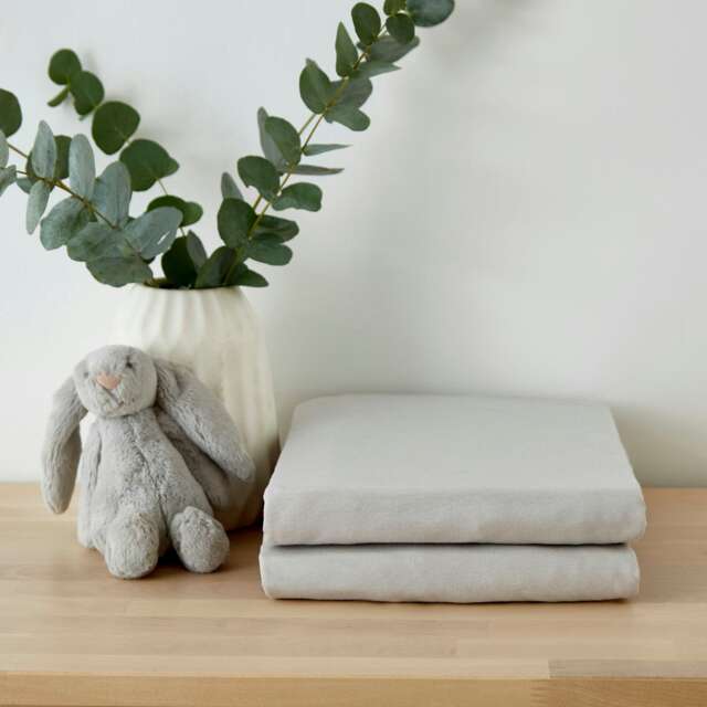 Martex Baby Fitted Sheet Twin Pack - Crib Grey One Size