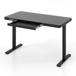 COSTWAY 120 x 60 CM Whole-Piece Glass Standing Desk Black