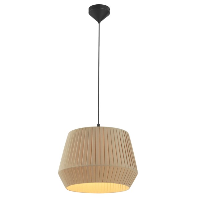 Nordlux Dicte Indoor Pendant Light Brown Textile E27 Hand Pleated - Mains Powered, IP20