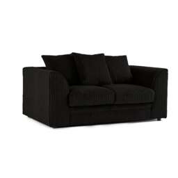 CHICAGO 2 SEATER BLACK JUMBO CORD SOFA SUITE