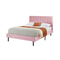 Rosella Upholstered Bed in Pink, Small Double