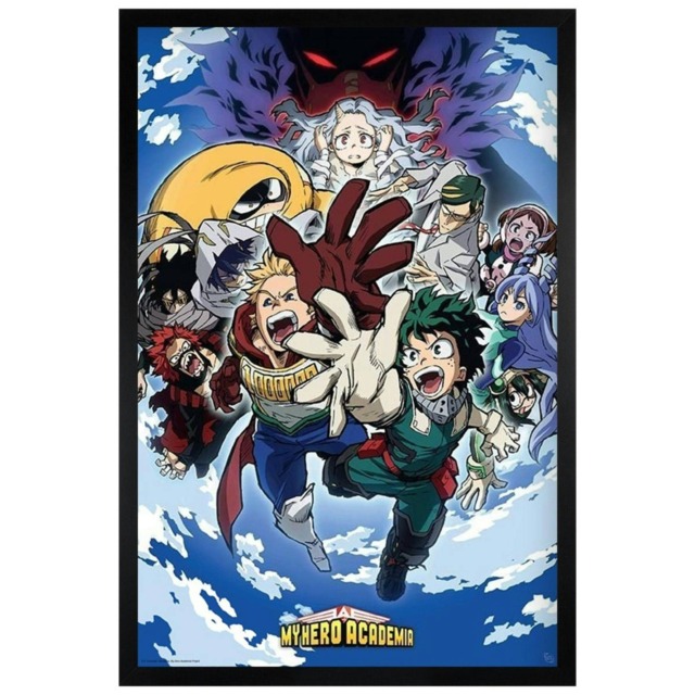 Black Wooden Framed My Hero Academia Eri and Group Maxi Poster Multi