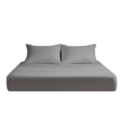 Microfibre Soft Touch Fitted Sheet 25cm Skirt Plain Dyed Bed Linen Silver Small Single