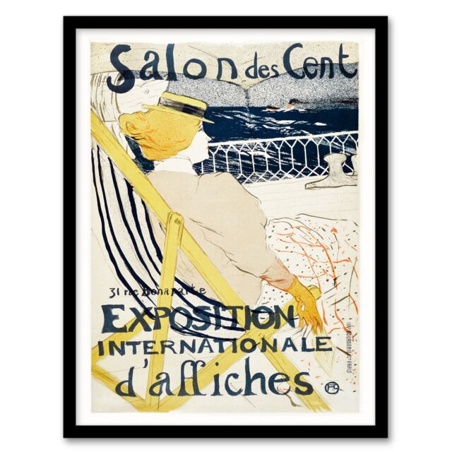 Toulouse Lautrec Framed Wall Art Salon des Cent Exhibition Advert Home Décor
