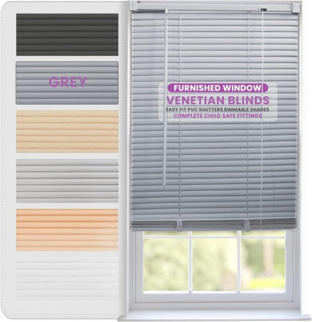 PVC Venetian Blinds 25mm Slats Waterproof, Easy Clean