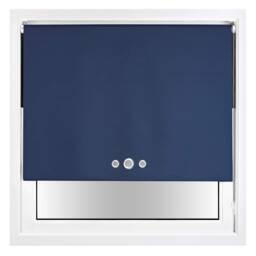 FURNISHED Blackout Roller Blind with Triple Eyelets & Metal Fittings Blue Navy (W) 115cm x (L) 210cm
