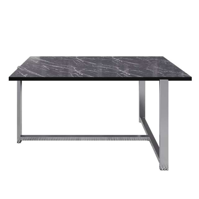 Decorotika Merideths Marble Effect Metal Coffee Table for Living Room and Office