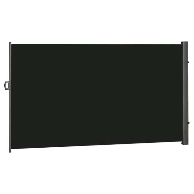 Outsunny 3x2M Retractable Side Awning Screen Fence Patio Privacy Divider Black Black Black