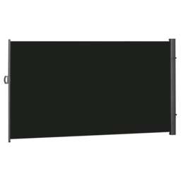 Outsunny 3x2M Retractable Side Awning Screen Fence Patio Privacy Divider Black Black Black