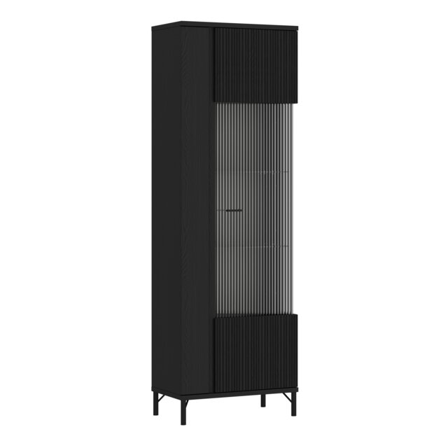 Lusaka Display Cabinet 1 Door in Black Graphite