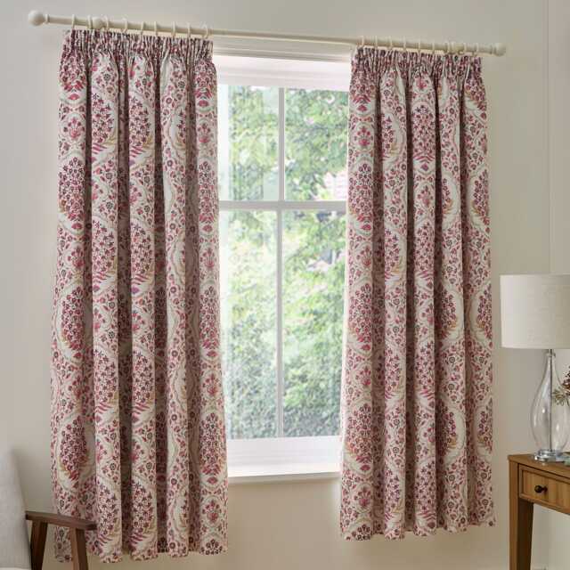 D & D Ashmead Pencil Pleat Curtains Berry