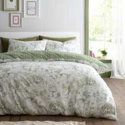 Fusion Woodland Toile Duvet Cover Set Green