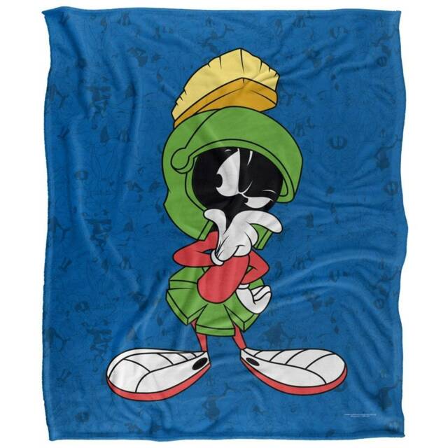 Looney Tunes Character Collage Marvin The Martian Blanket - Multicoloured - One Size