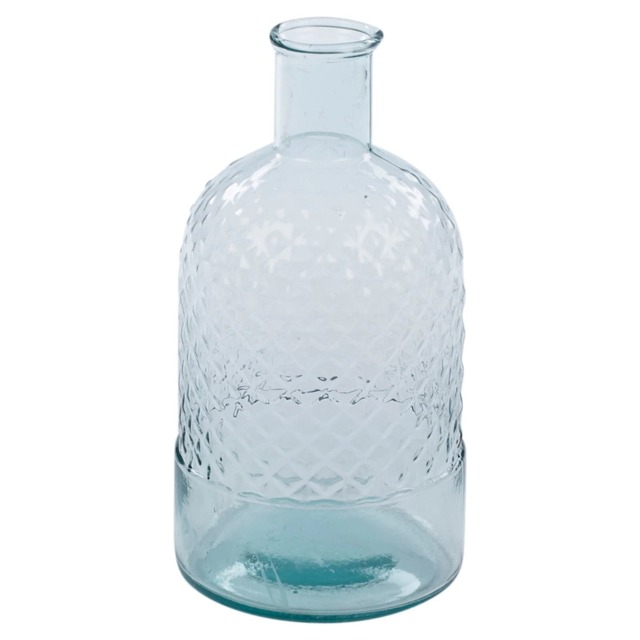 Bottle Glass Vase Honeycomb Wide Mouth Heavy Rounded Design Flowers Arrangements Clear Clear Honeycomb