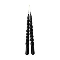 IHR Twist Taper Candle Pair Unscented Black