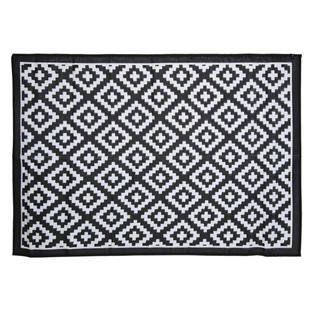 Charles Bentley Diamond Pattern Lightweight Waterproof Indoor/Patio Large Rug