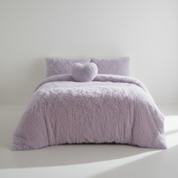 Super Fluffy Duvet Cover Ultra Soft, Cloud-Like Comfort Snug Sleep Purple Lilac Single