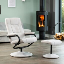 Ripley Swivel Recliner and Footstool - Stone